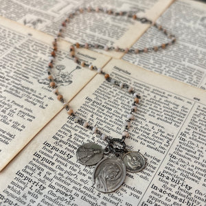 Pink Opal Vintage Charm Necklace