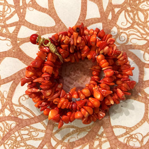 Salmon Red Coral Bracelet Set