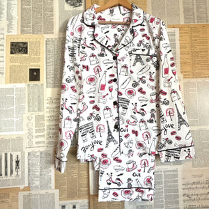 Bonjour Paris Pajama Set, Extra Large