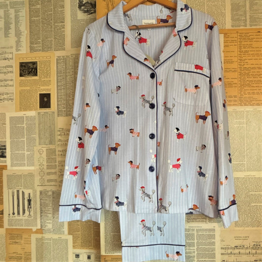 French Pups Pajama Set, Extra Large
