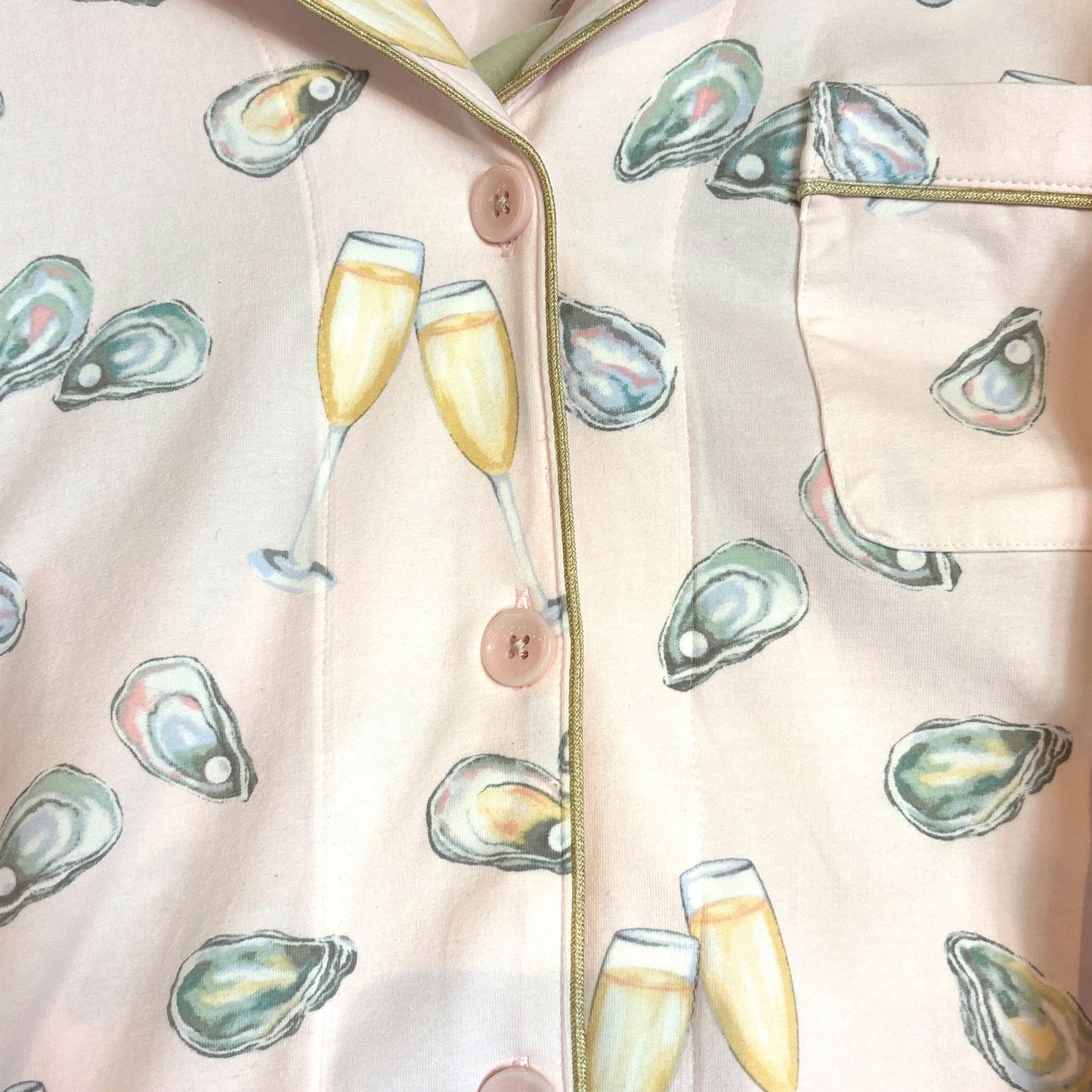 Oysters & Champagne Pajama Set, Medium