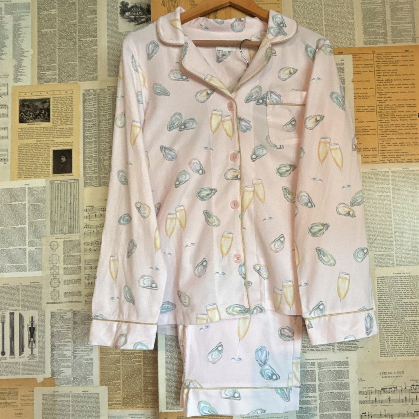 Oysters & Champagne Pajama Set, Medium