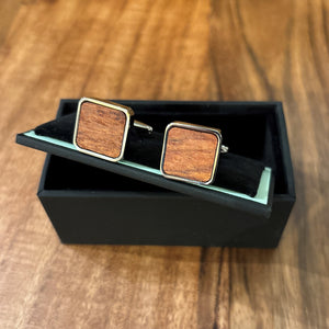 Wood & Silver Cufflinks