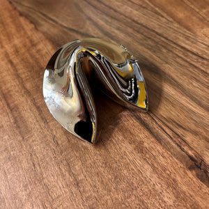 Silver Fortune Cookie Keepsake Box