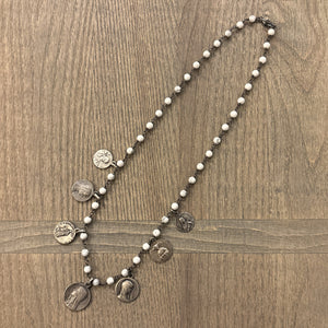 Rutilated Opal Vintage Multi Charm Necklace