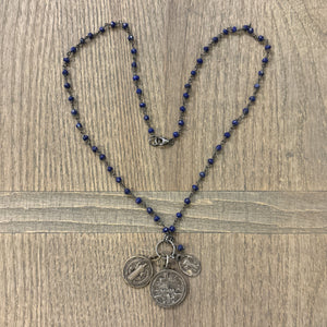 Lapis Vintage Charm Necklace No. 02