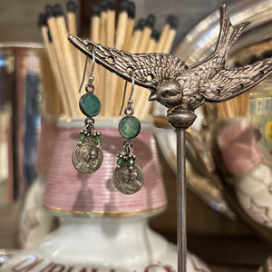 Chrysoprase Vintage Charm Earrings