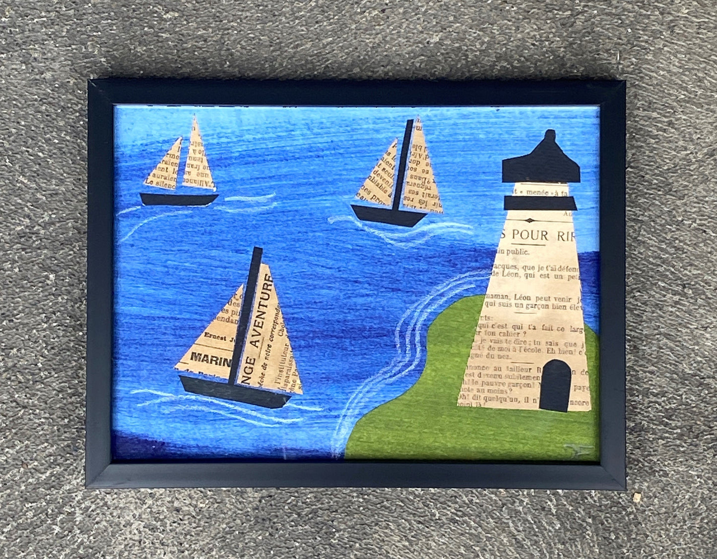 3 Sailboats & Lighthouse by Denise Fiedler