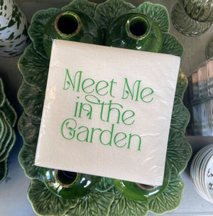 Meet Me In The Garden Green Cocktail Napkins