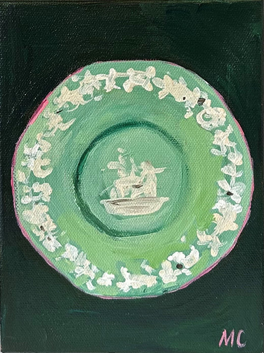 Green Wedgwood Plate by Mindy Carpenter