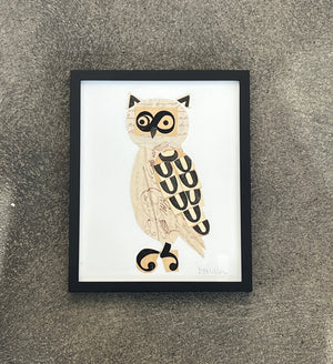 Vintage Ephemera Owl No. 02 by Denise Fiedler