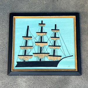 Clipper Ship with Wavy Sails by Denise Fiedler