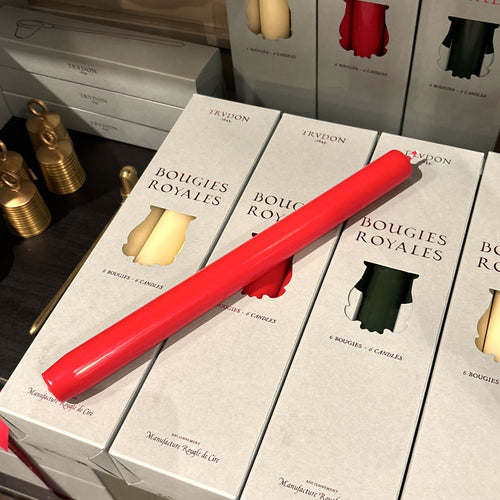 Trudon Bright Red Royale Taper Candles