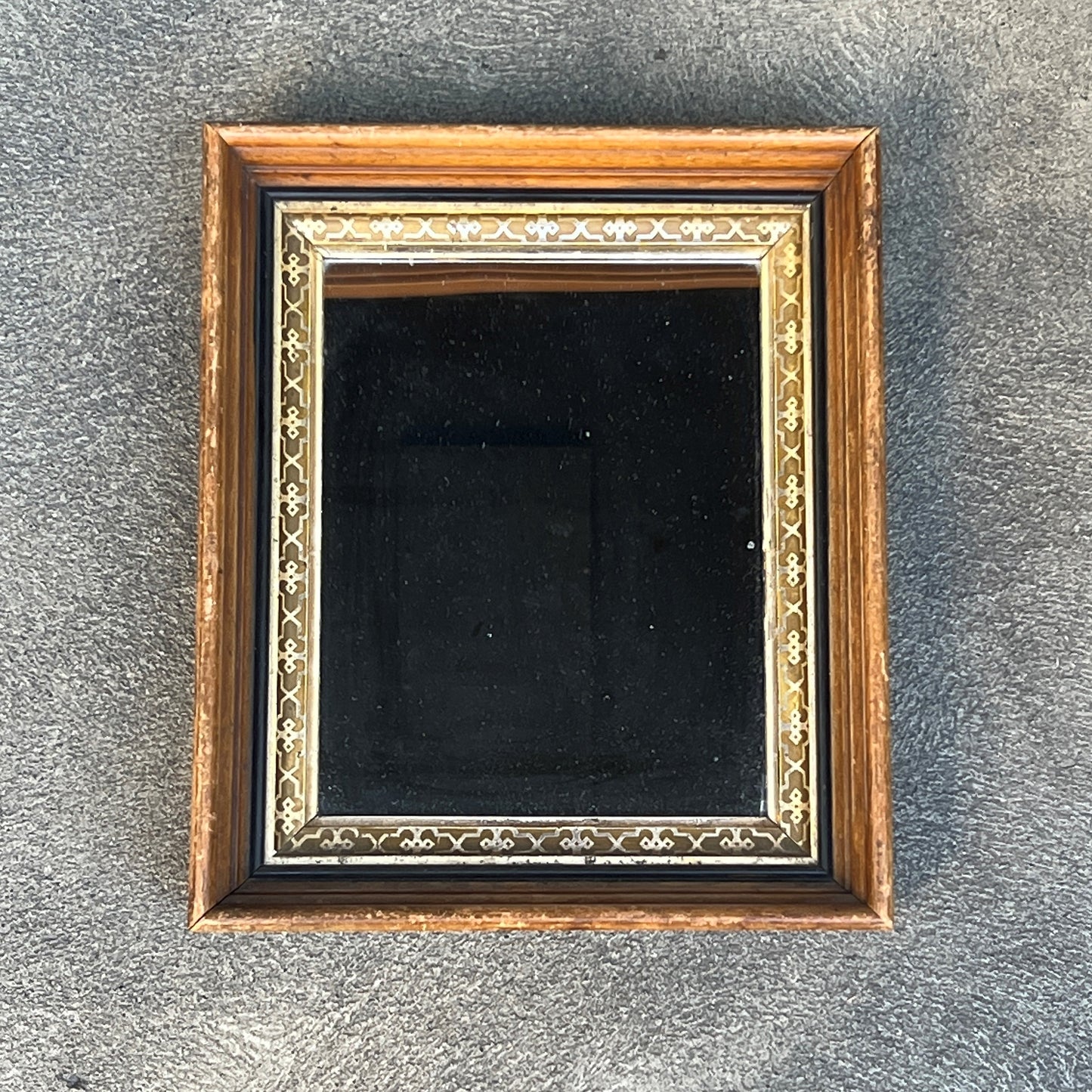 Vintage Wood Framed Mirror