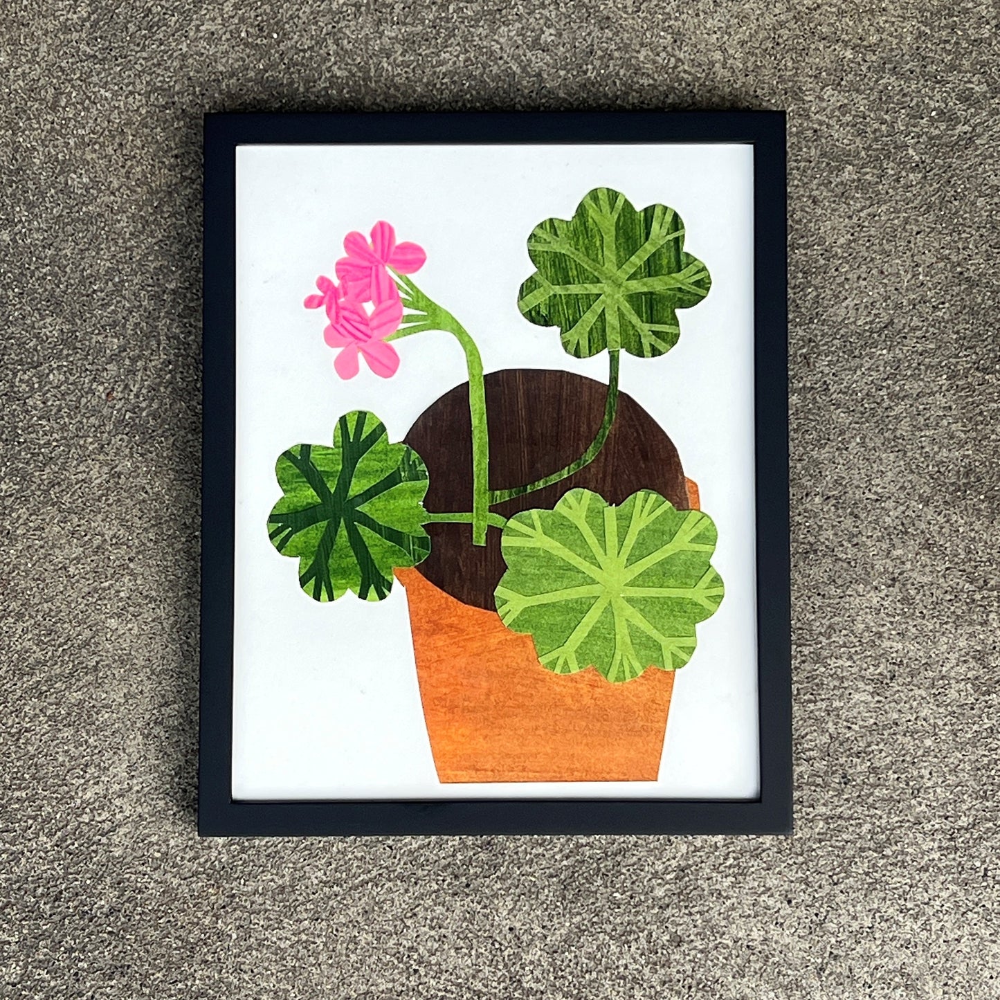 Pink Geranium in Clay Pot by Denise Fiedler