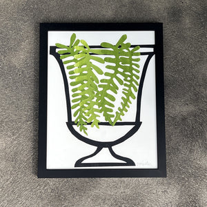 Black Urn with Ferns by Denise Fiedler