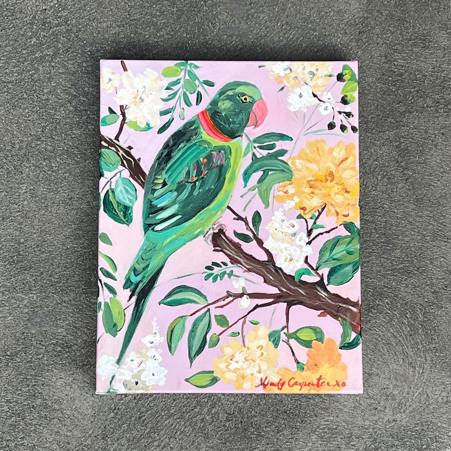 Green Parakeet Chinoiserie by Mindy Carpenter