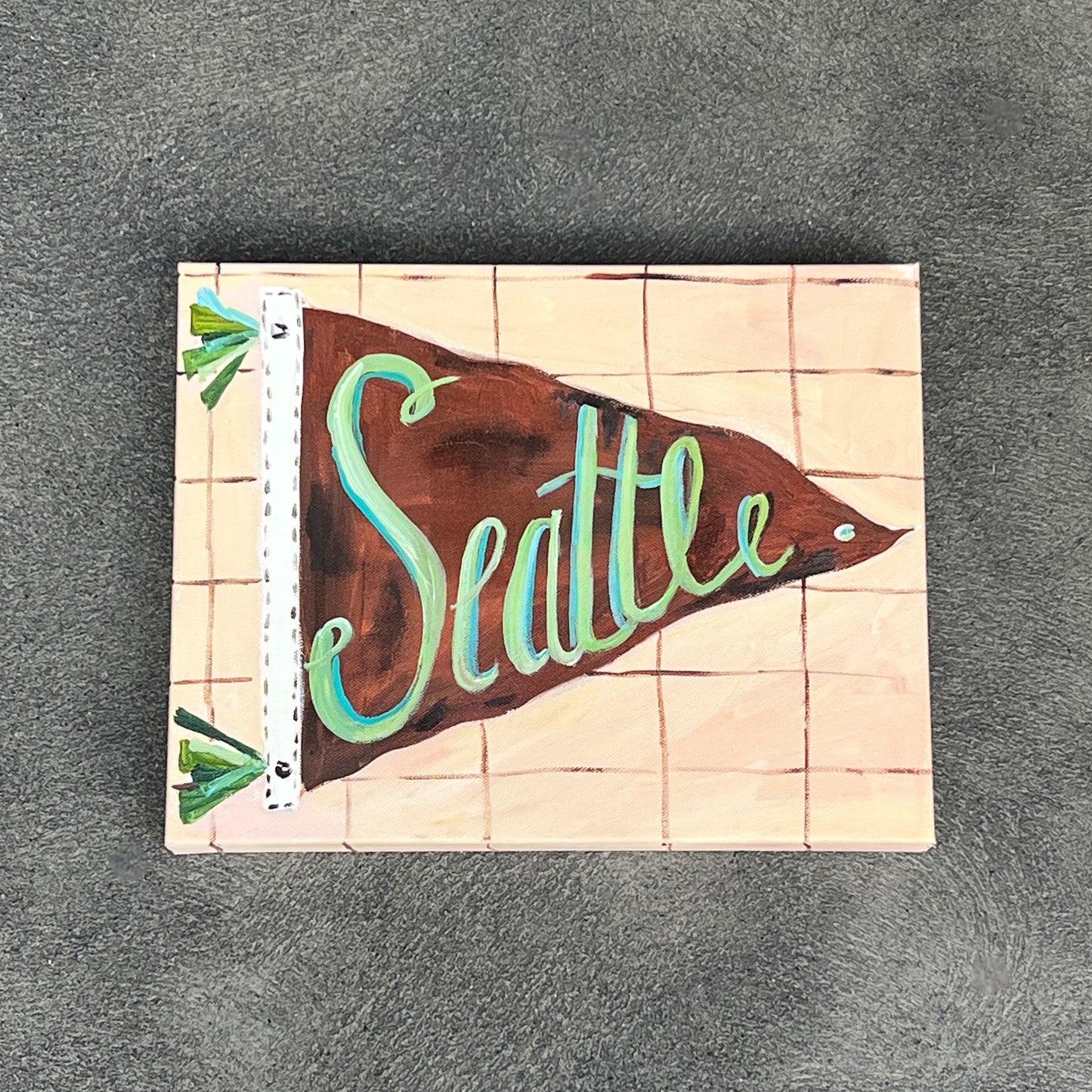 Chocolate Seattle Pennant by Mindy Carpenter
