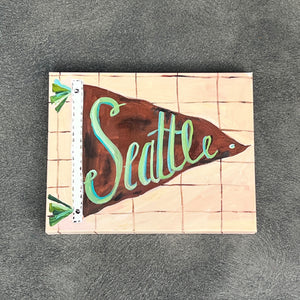 Chocolate Seattle Pennant by Mindy Carpenter