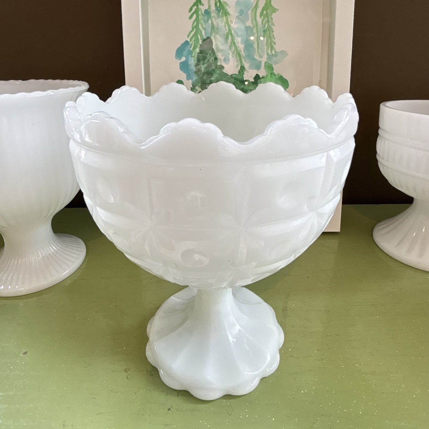 Vintage Milk Glass Vase No. 03