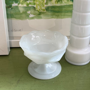 Vintage Milk Glass Footed Dish No. 02