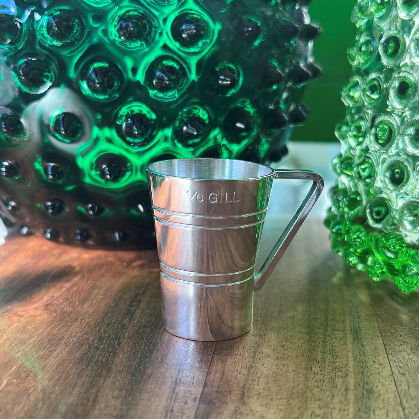 Vintage Hotel Silver 1/8 Gill Jigger with Handle