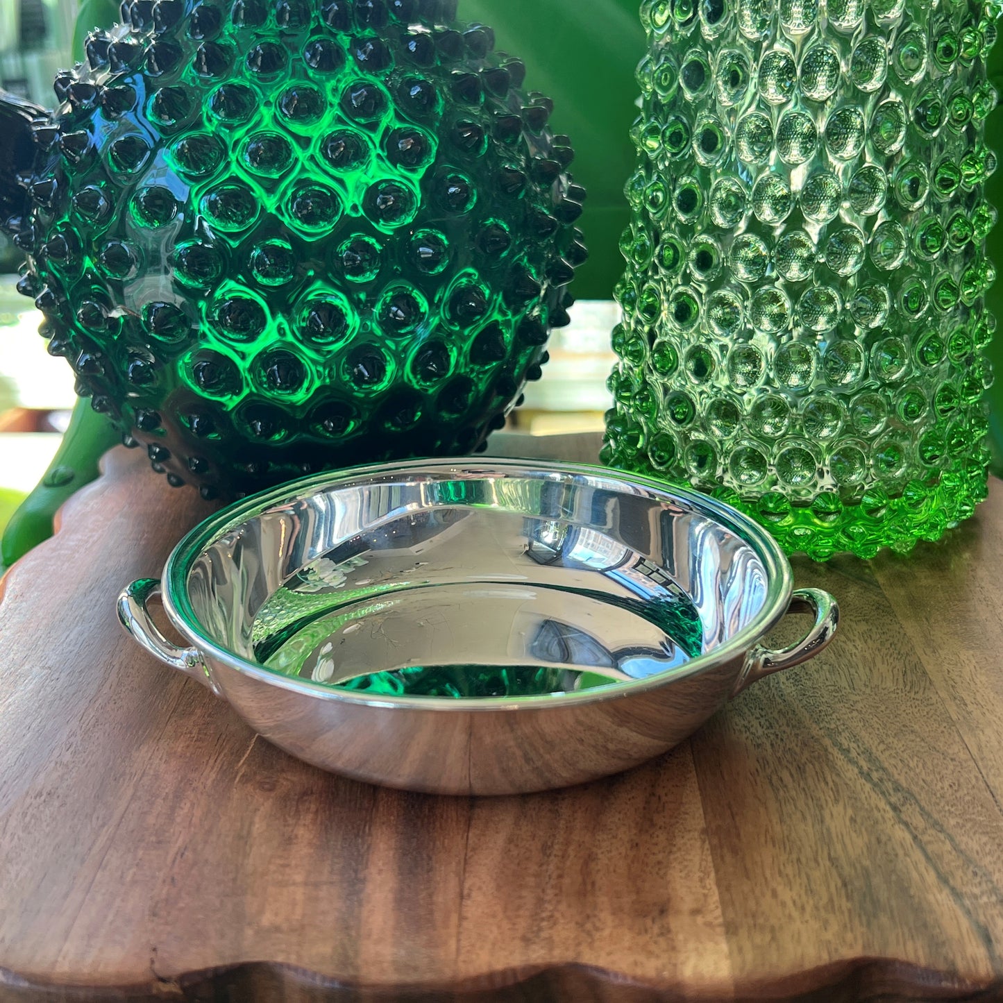 Vintage Hotel Silver Low Bowl with Handles, 5.5"