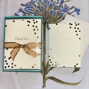 Thank You Dots Gold Foil Boxed Cards