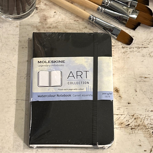 Watercolor Pocket Size Black Notebook