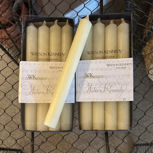 Watson Kennedy 8" Solid Light Natural Beeswax Tapers Set of 4