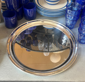 Vintage Hotel Silver Round Hotel Salver, 16" c. 1960