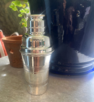 Vintage Hotel Silver Engine Turned Cocktail Shaker, c. 1900