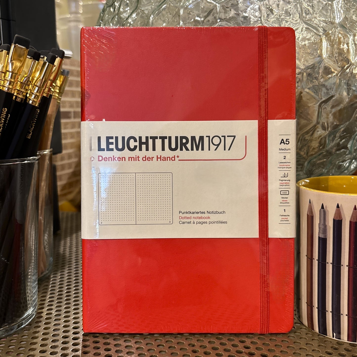 Red Hardcover Dotted Notebook