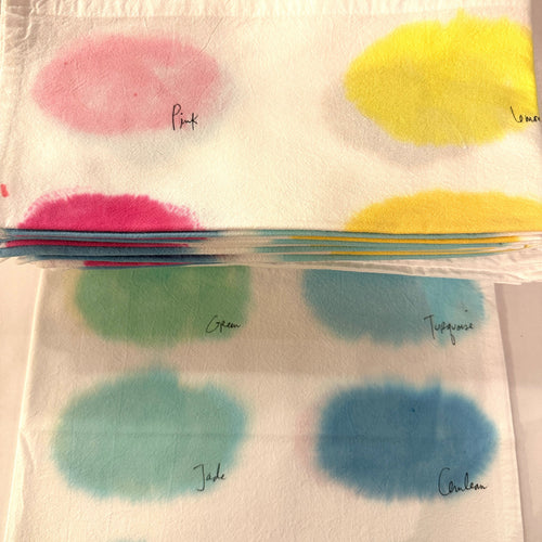Color Study Hand-Painted Tea Towel