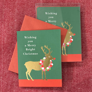 Reindeer Wreath Christmas Boxed Cards