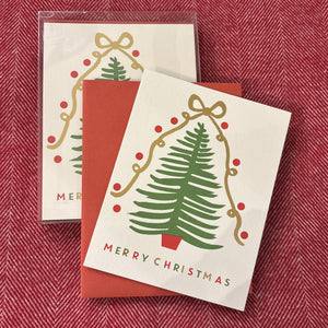 Gold Bow Tree Boxed Cards