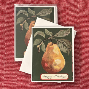 Gold Pear Holiday Boxed Cards