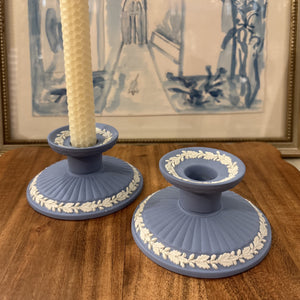 Vintage Wedgwood Candlestick Holder, Blue
