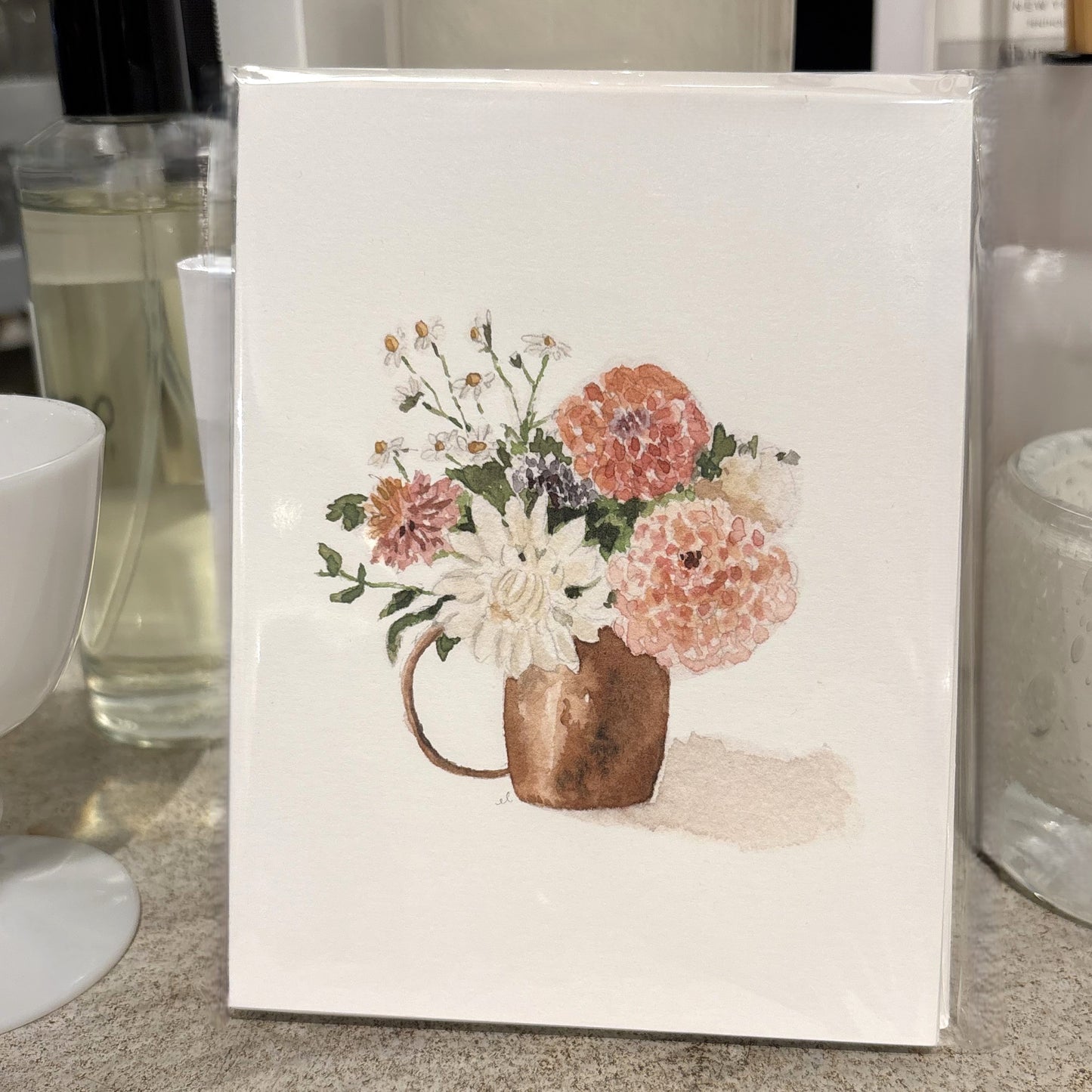 Dahlia Bouquet Watercolor Boxed Cards