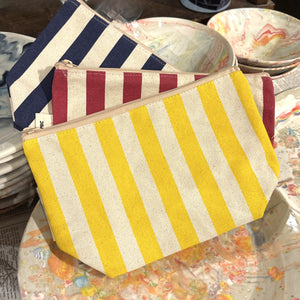 Yellow & White Striped Pouch