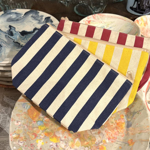 Blue & White Striped Pouch