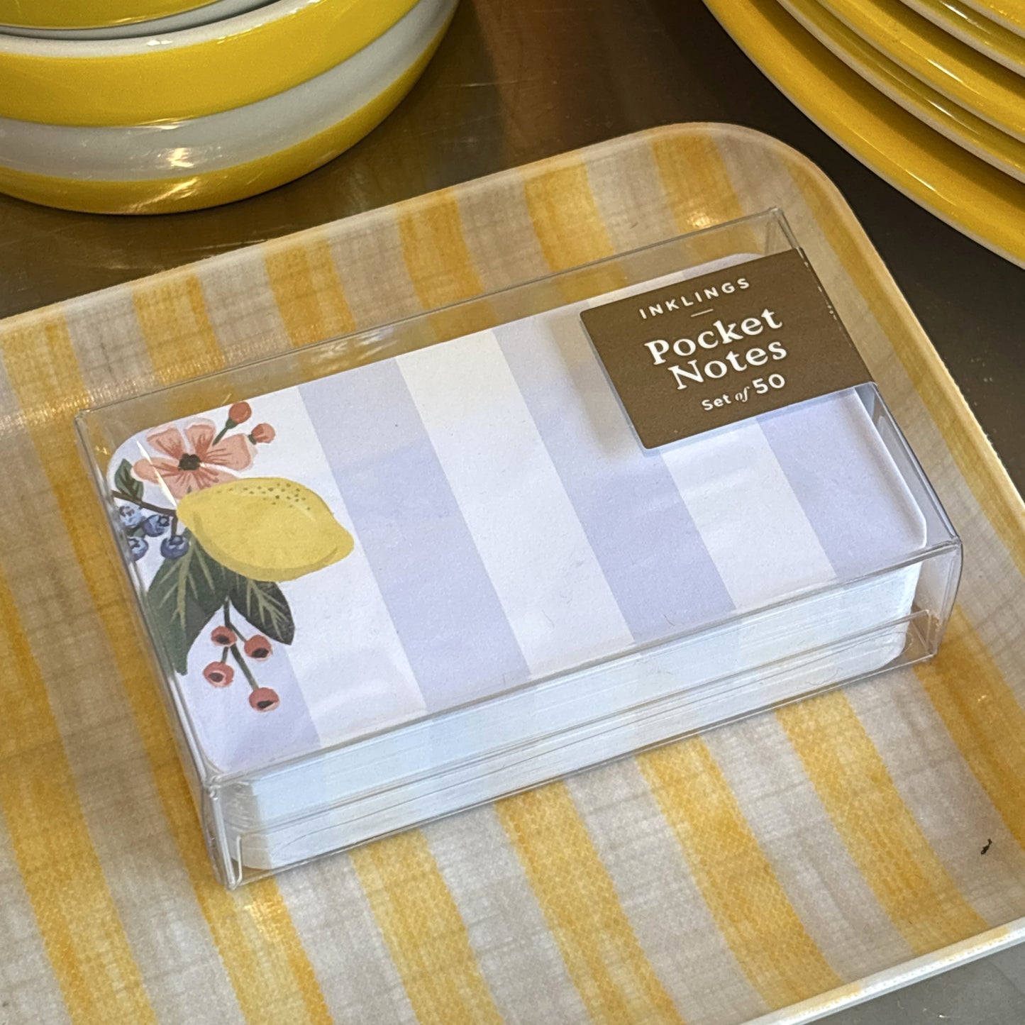 Lemon Stripe Pocket Notes