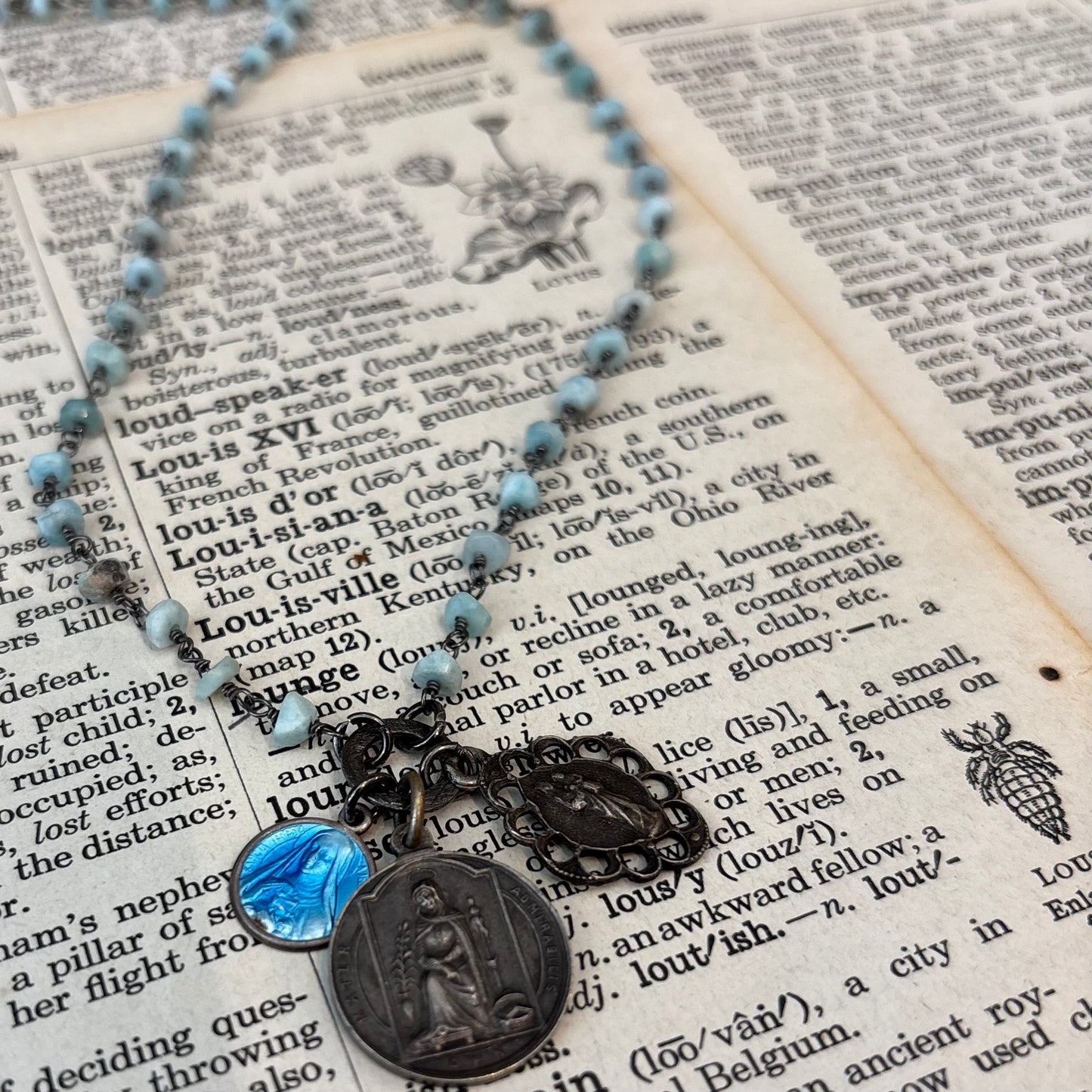 Larimar Vintage Charm Necklace No. 2