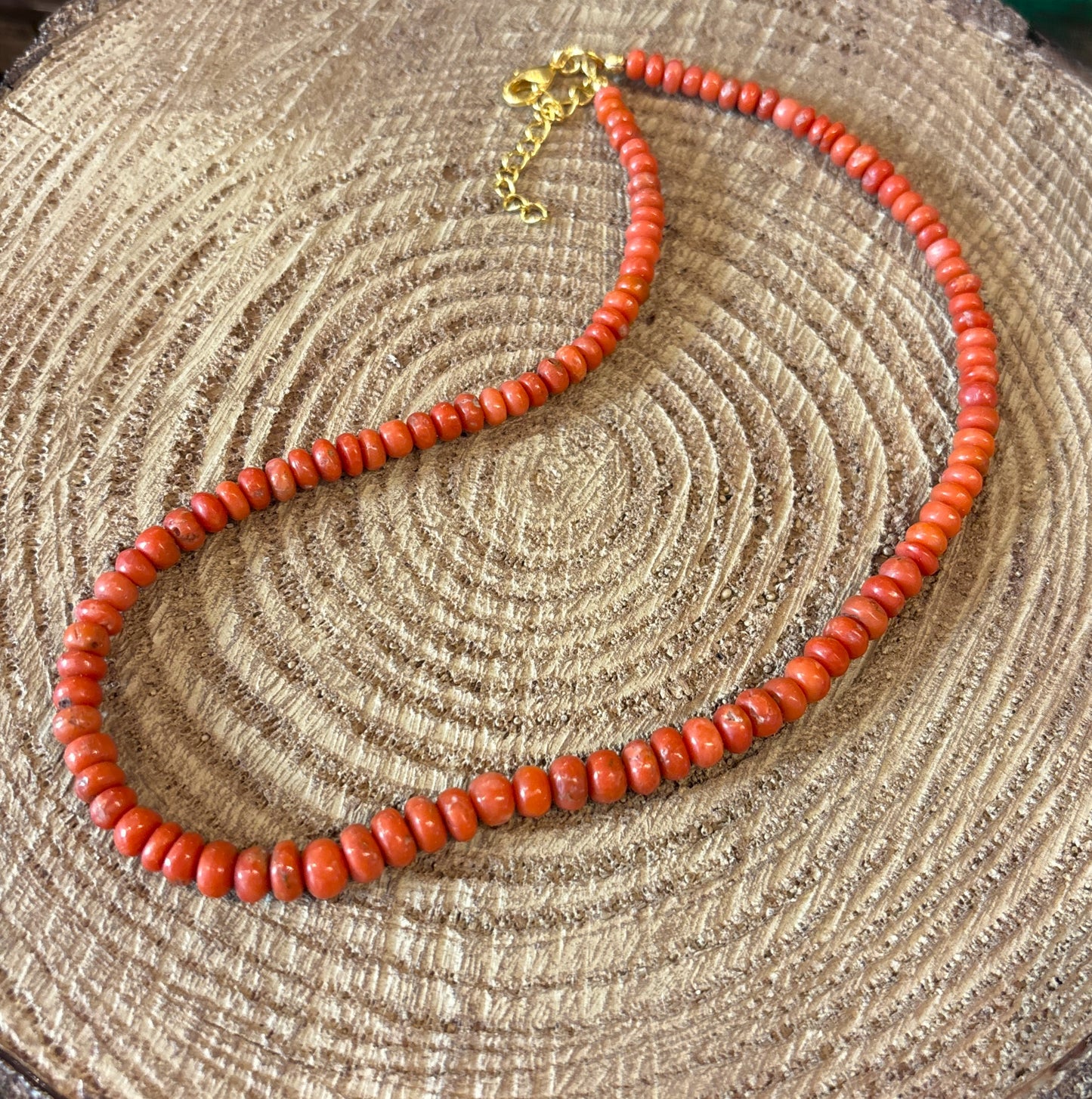Red Coral Beaded Necklace