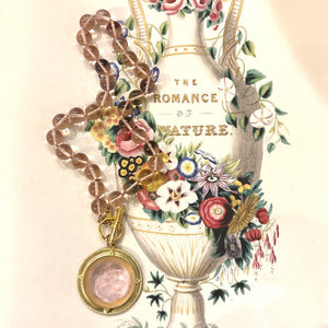 Petal Pink Intaglio with Pink Glass Beads Necklace