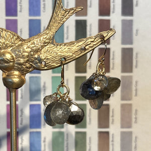 Labradorite Bubble Cluster Earrings