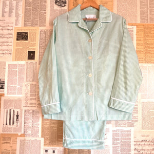 Classic Green Gingham Pajama Set, Large