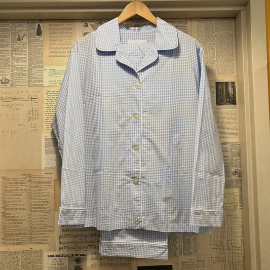 Classic Gingham Blue Pajama Set, Medium