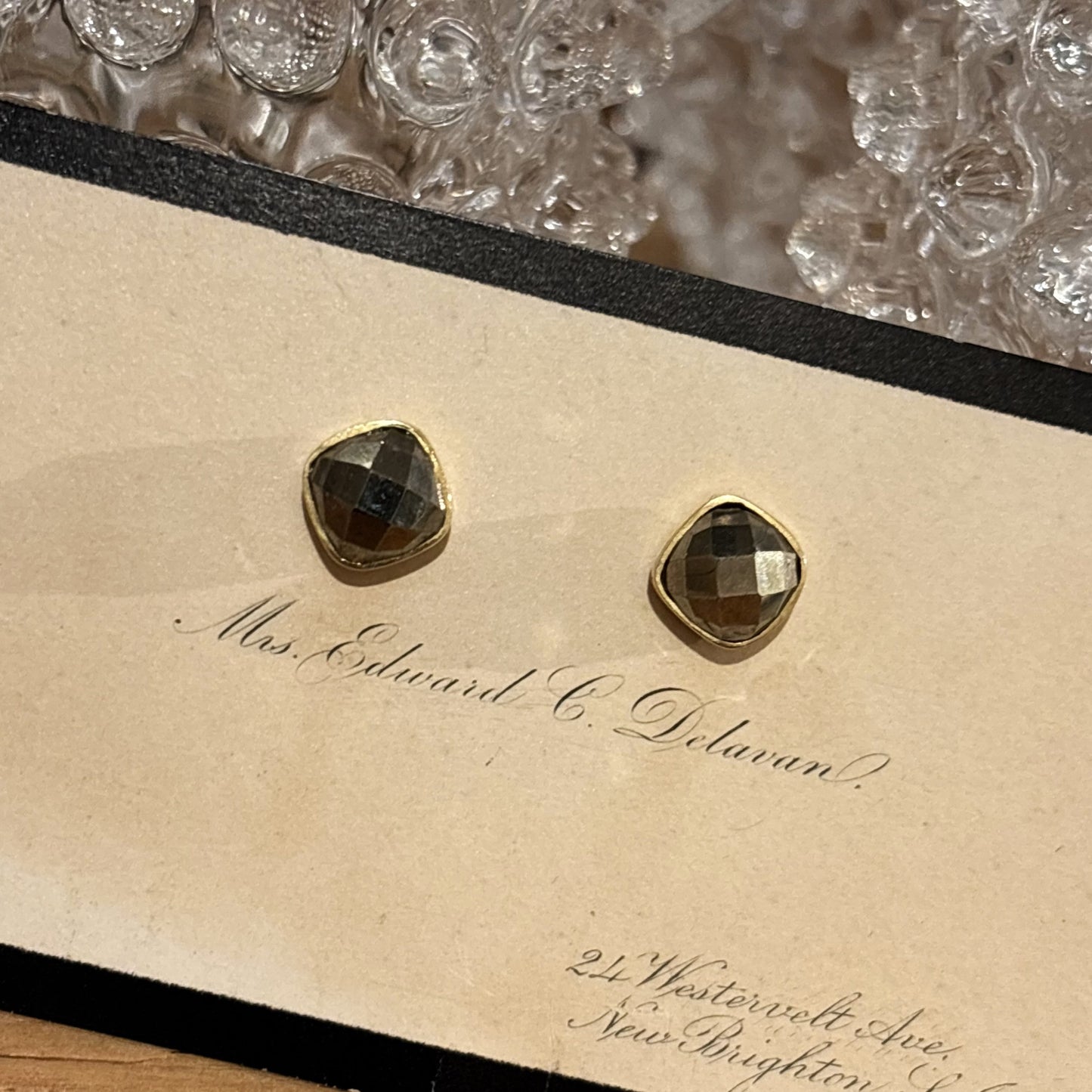 Pyrite Square Stud