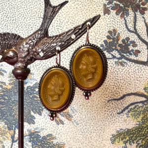 Ocher Cameo Earrings